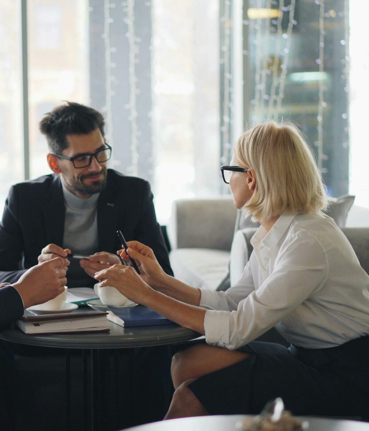 Consultants in a meeting with a client